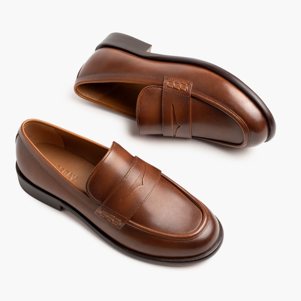 High-Traction Rubber Outsole & Lug Tread Pattern on Dress Penny Pecan Δερμάτινα μποτάκια Γυναικείο
