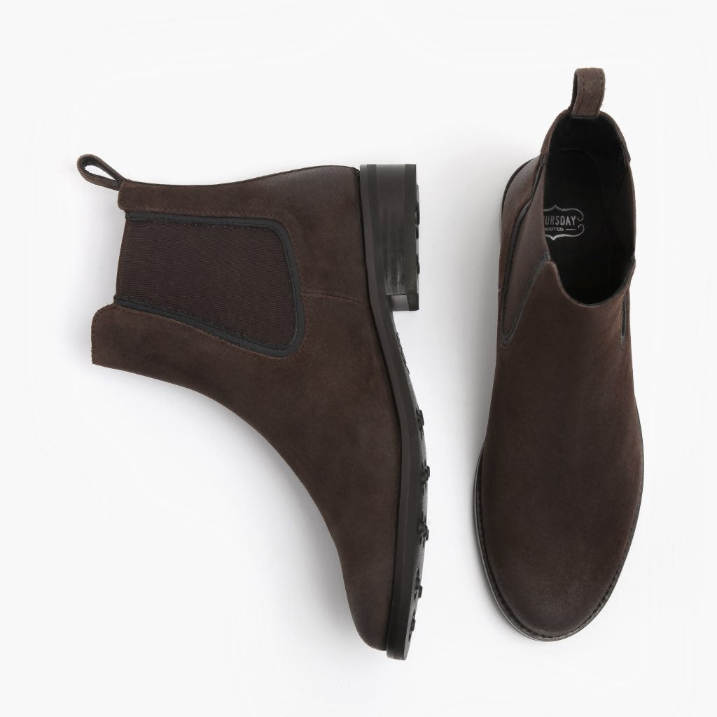Duchess Dark Καφέ Suede Δερμάτινα μποτάκια Γυναικείο - Ενισχυμένη φτέρνα & διπλές ραφές ακριβείας