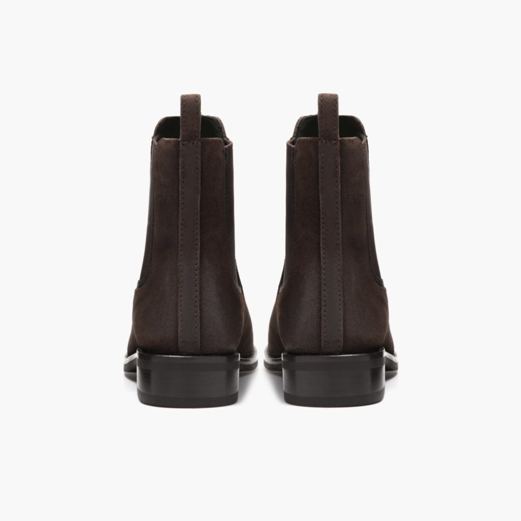 High-Traction Rubber Outsole & Lug Tread Pattern on Duchess Dark Καφέ Suede Δερμάτινα μποτάκια Γυναικείο
