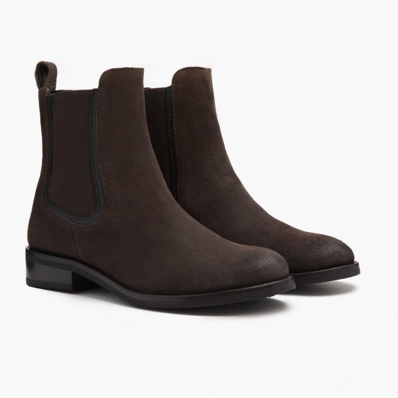 Duchess Dark Καφέ Suede Leather Boots Γυναικείο