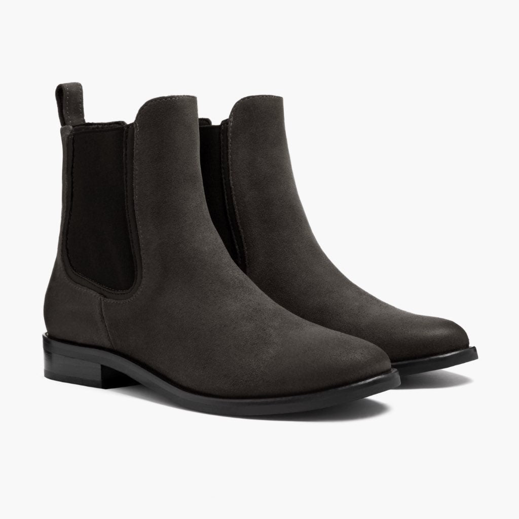 Grey Full-Grain leather Boots - Κατασκευή ραφής Goodyear & λεπτομέρεια μύτης παπουτσιού