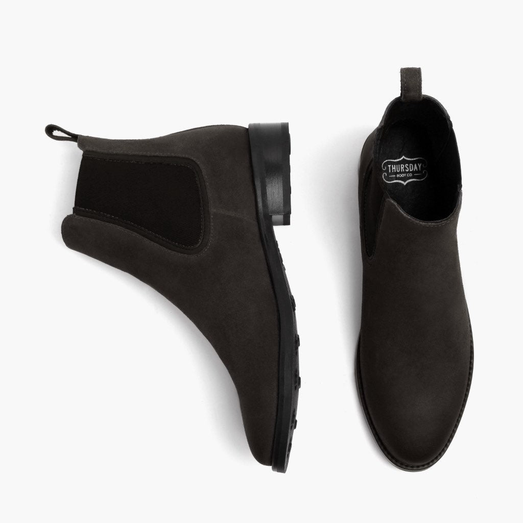 High-Traction Rubber Outsole & Lug Tread Pattern on Duchess Shadow Grey Δερμάτινα μποτάκια Γυναικείο