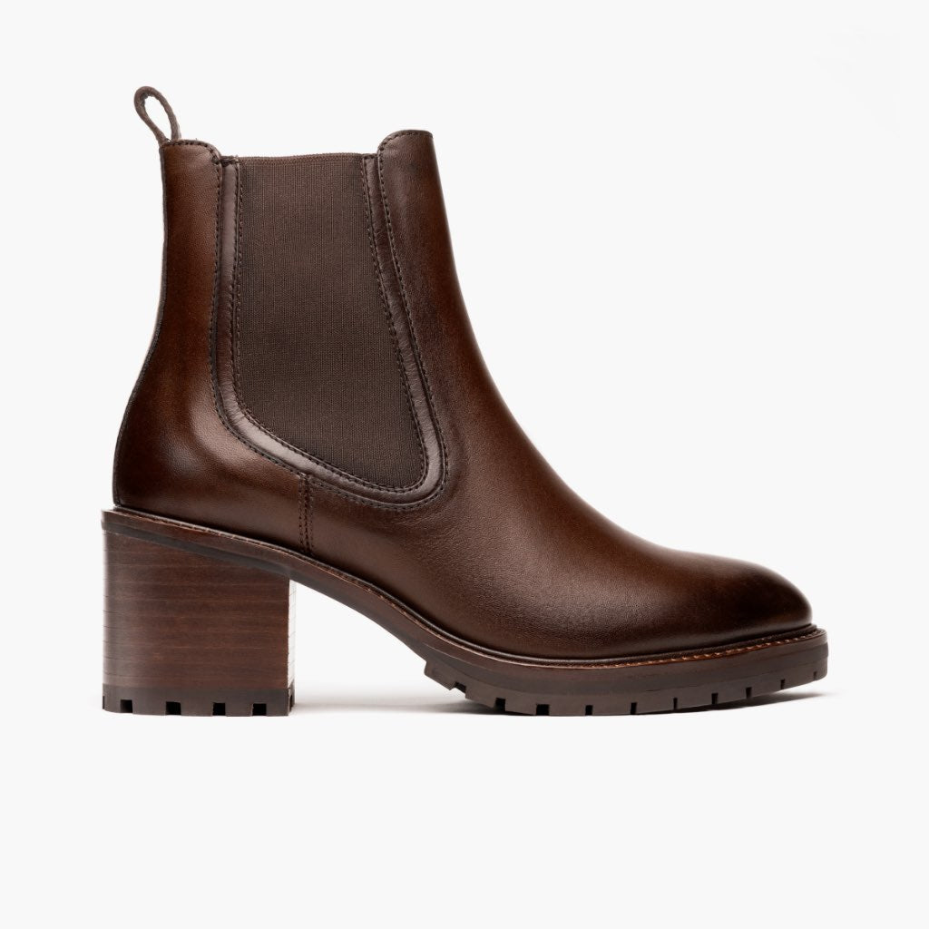 Knockout Chocolate Δερμάτινα μποτάκια Γυναικείο in Chocolate Full-Grain Leather - Πλαϊνή όψη | Αγορά online