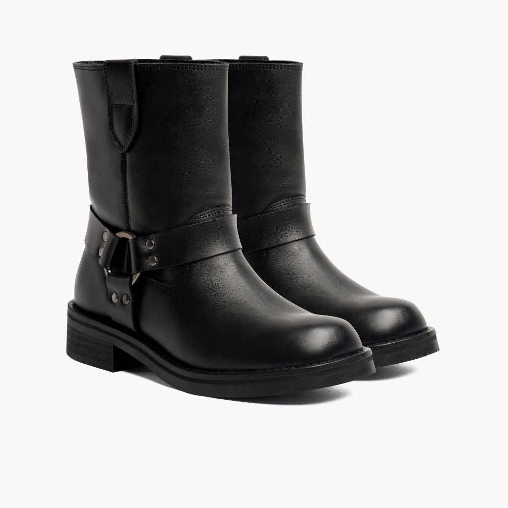 Black Full-Grain leather Boots - Κατασκευή ραφής Goodyear & λεπτομέρεια μύτης παπουτσιού