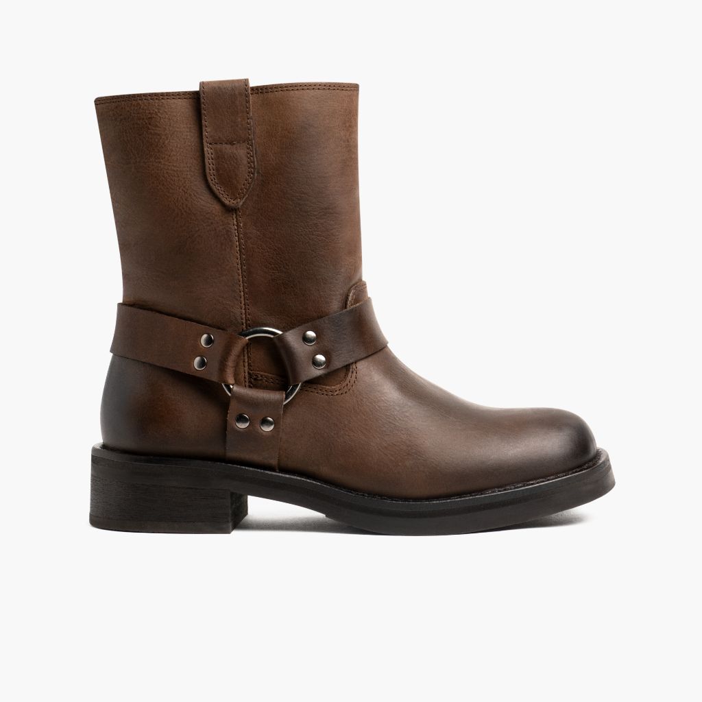 Outlaw Light Tobacco Δερμάτινα μποτάκια Γυναικείο in Classic Full-Grain Leather - Πλαϊνή όψη | Αγορά online
