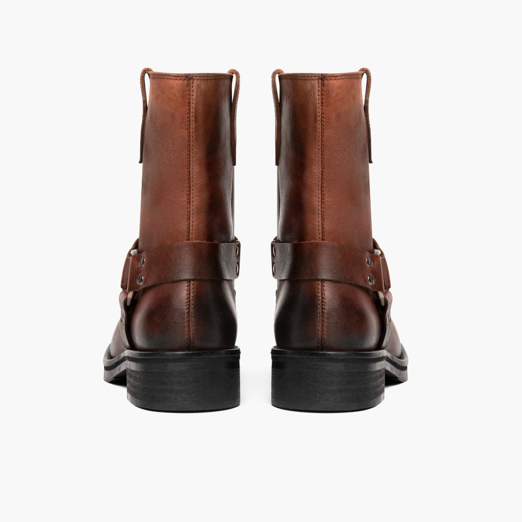 High-Traction Rubber Outsole & Lug Tread Pattern on Outlaw Rust Καφέ Δερμάτινα μποτάκια Γυναικείο