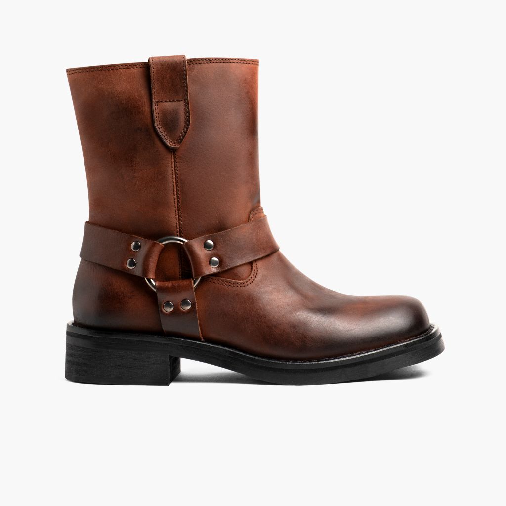 Outlaw Rust Καφέ Δερμάτινα μποτάκια Γυναικείο in Brown Full-Grain Leather - Πλαϊνή όψη | Αγορά online