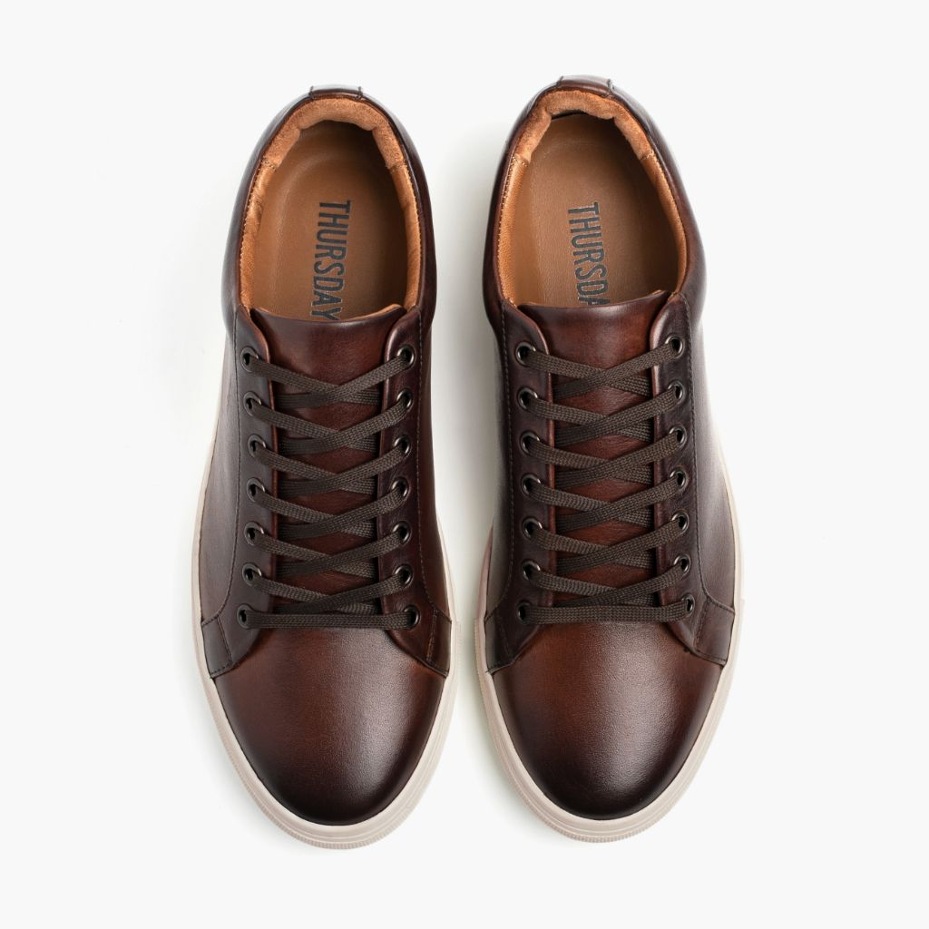 Premier Low Top Coffee Δερμάτινα sneakers Ανδρικό For Men - Ενισχυμένη φτέρνα & διπλές ραφές ακριβείας