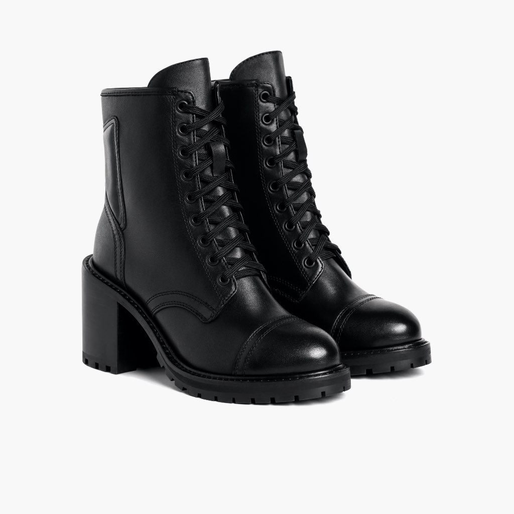 Black Full-Grain leather Boots - Κατασκευή ραφής Goodyear & λεπτομέρεια μύτης παπουτσιού