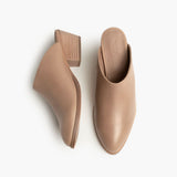 Breeze Milk Coffee Leather Boots - Reinforced Heel Counter & Precision Double-Row Stitching Detail