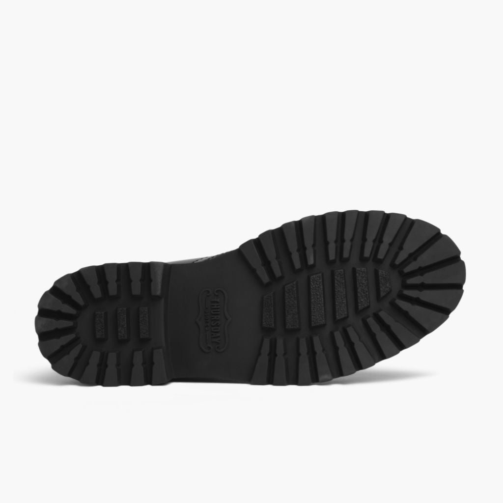 High-Traction Rubber Outsole & Lug Tread Pattern on Captain Μαύρο (StormKing®) Δερμάτινα μποτάκια Γυναικείο