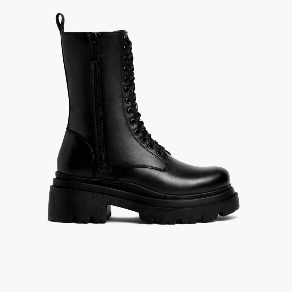 Black Full-Grain leather Boots - Κατασκευή ραφής Goodyear & λεπτομέρεια μύτης παπουτσιού