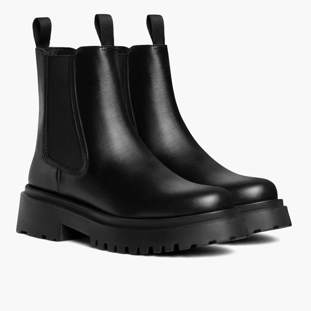 Black Full-Grain leather Boots - Κατασκευή ραφής Goodyear & λεπτομέρεια μύτης παπουτσιού