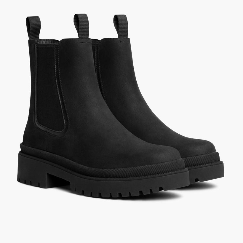 Black Full-Grain leather Boots - Goodyear Welt Construction & Front Toe Box Detail