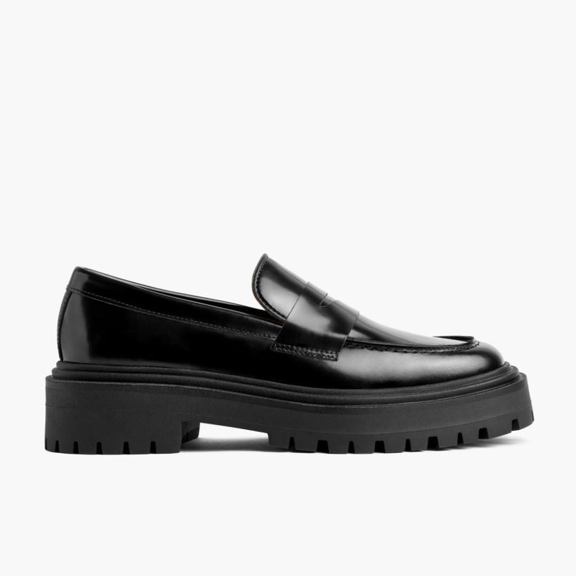Penny Platform Μαύρο Leather Loafers Γυναικείο