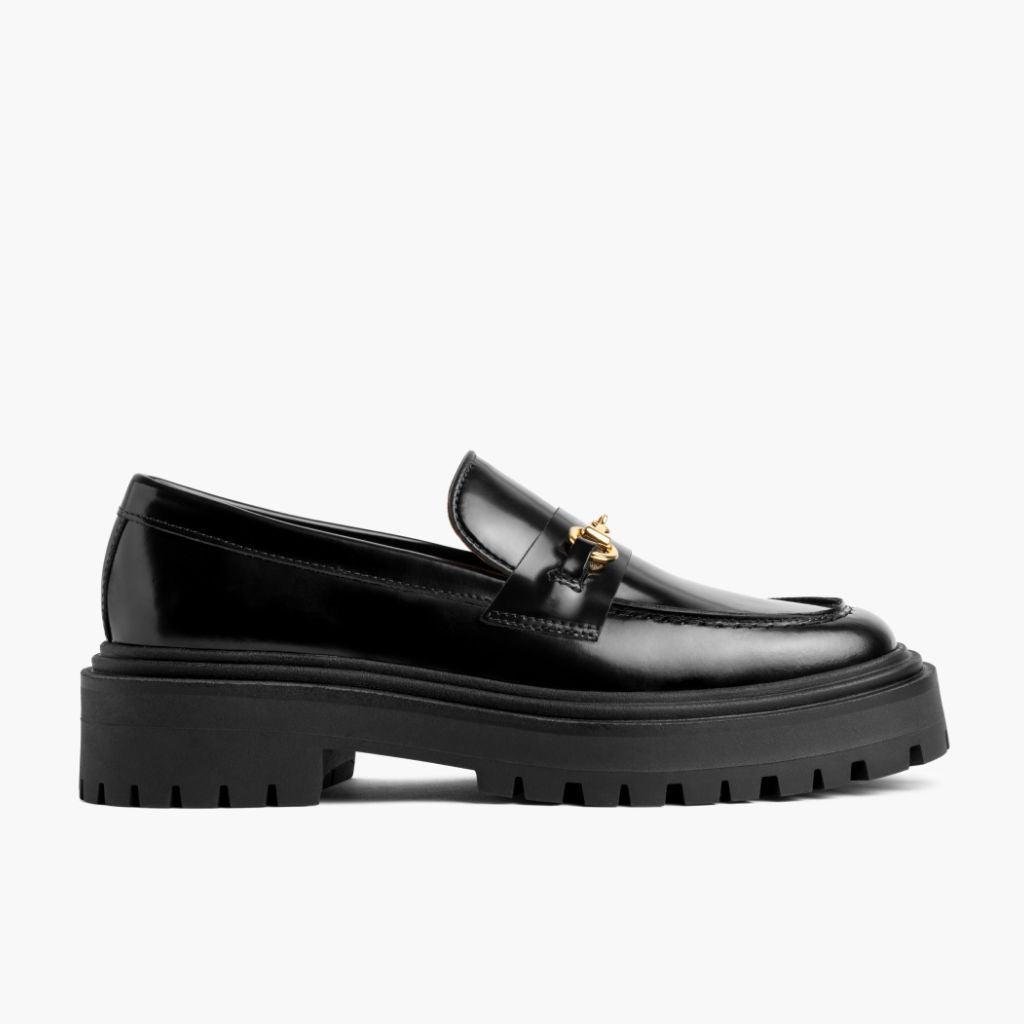 Black Full-Grain leather Loafers - Κατασκευή ραφής Goodyear & λεπτομέρεια μύτης παπουτσιού
