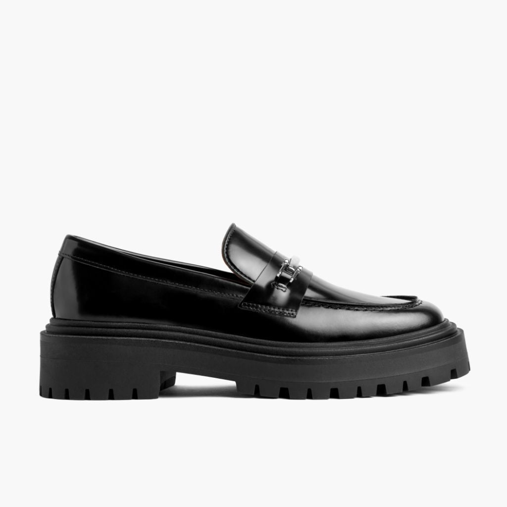 Black Full-Grain leather Loafers - Κατασκευή ραφής Goodyear & λεπτομέρεια μύτης παπουτσιού