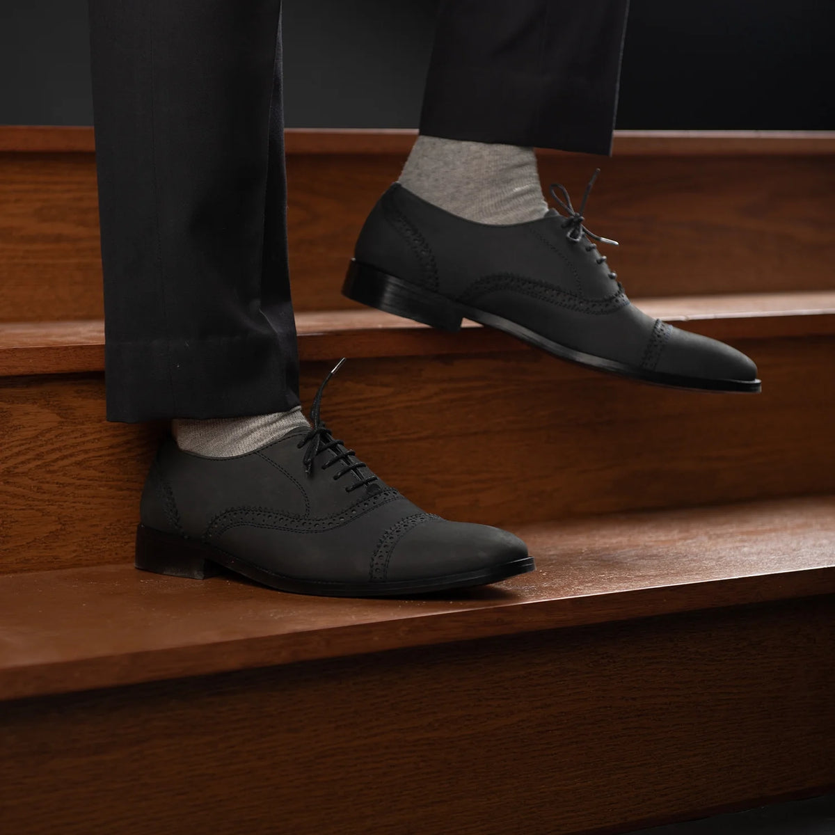 Orlaven Greyson Brogues Oxford Μαύρο Nubuck Δερμάτινα παπούτσια Ανδρικό footwear image 10