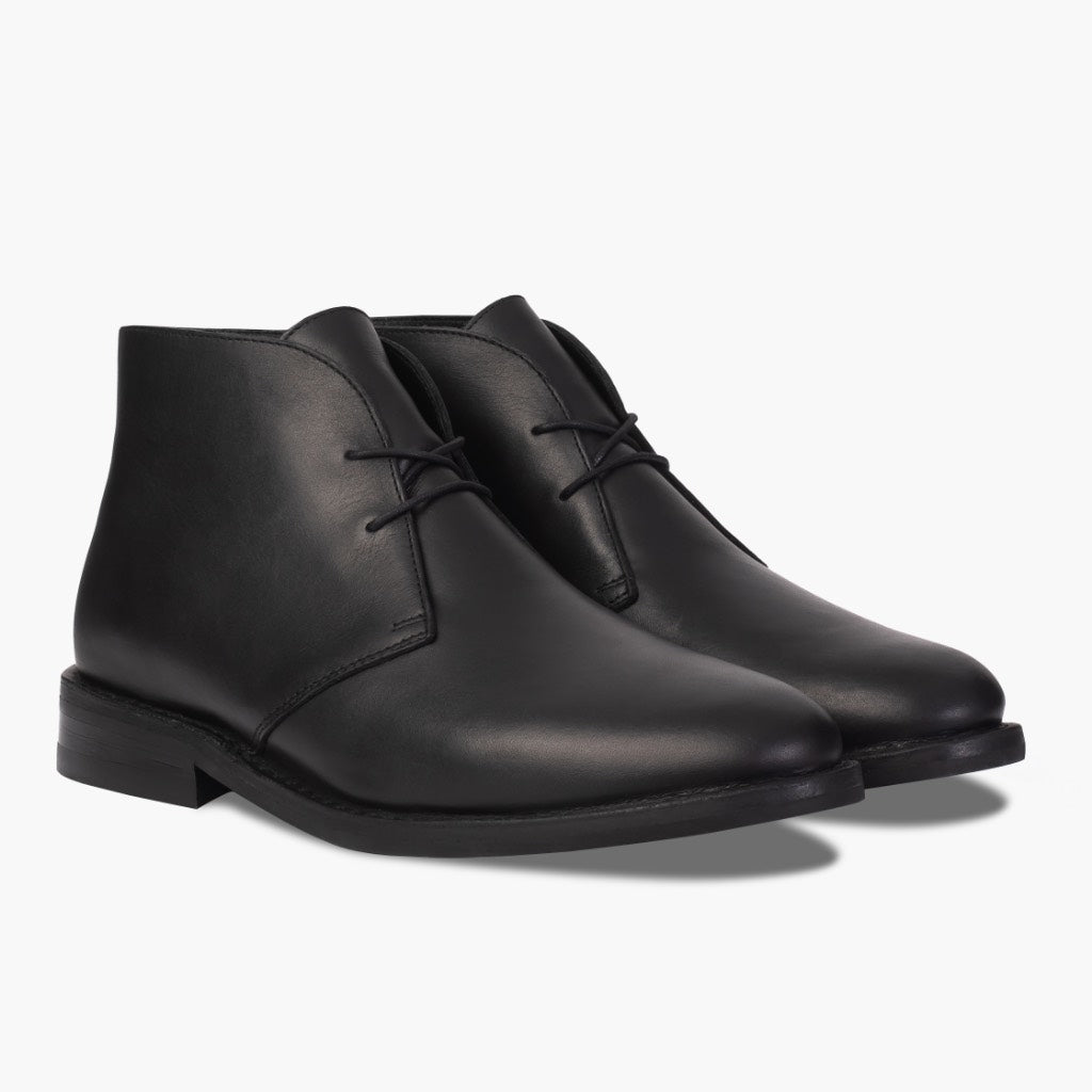 Scout Μαύρο Δερμάτινα μποτάκια Ανδρικό For Men σε μαύρο γνήσιο δέρμα μόσχου - Πλαϊνή όψη | Αγορά online