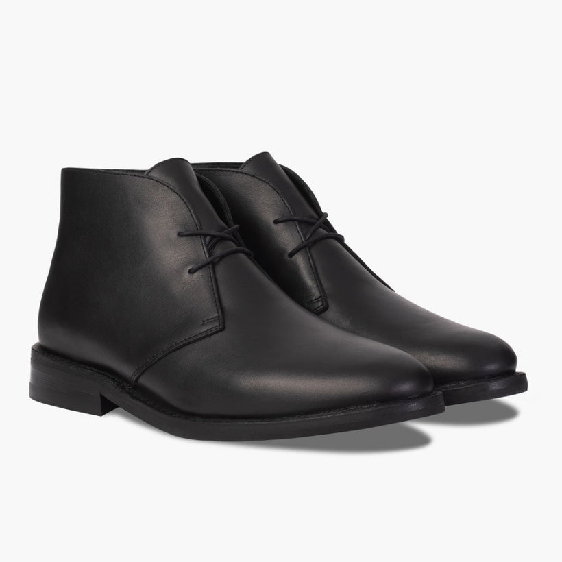 Scout Μαύρο Leather Boots Ανδρικό