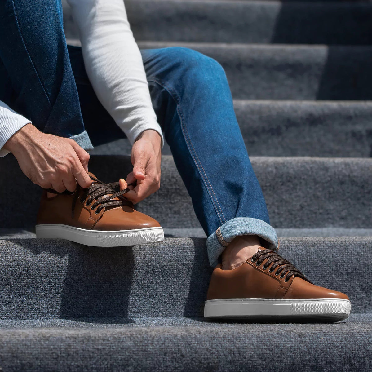 High-Traction Rubber Outsole & Lug Tread Pattern on Murphy Low Top Ταμπά Δερμάτινα sneakers Ανδρικό