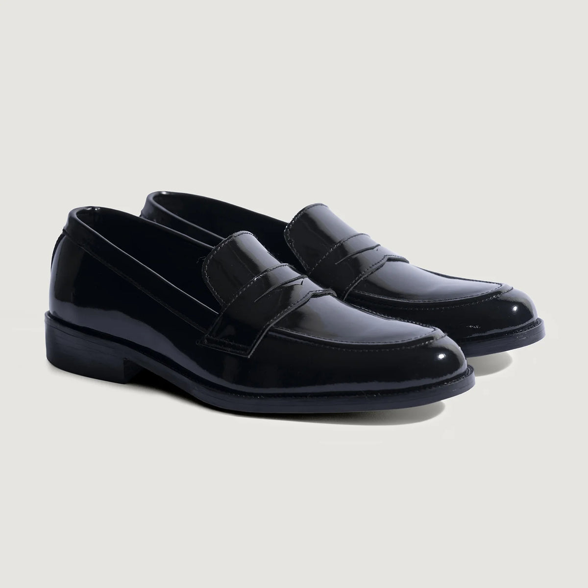 Baxton Μαύρο Patent Δερμάτινα μοκασίνια Ανδρικό For Men in Patent Black Full-Grain Leather - Πλαϊνή όψη | Αγορά online