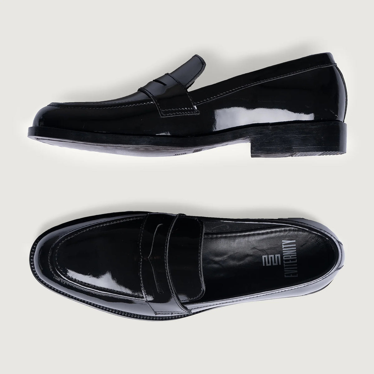 Baxton Μαύρο Patent Δερμάτινα μοκασίνια Ανδρικό For Men - Ενισχυμένη φτέρνα & διπλές ραφές ακριβείας