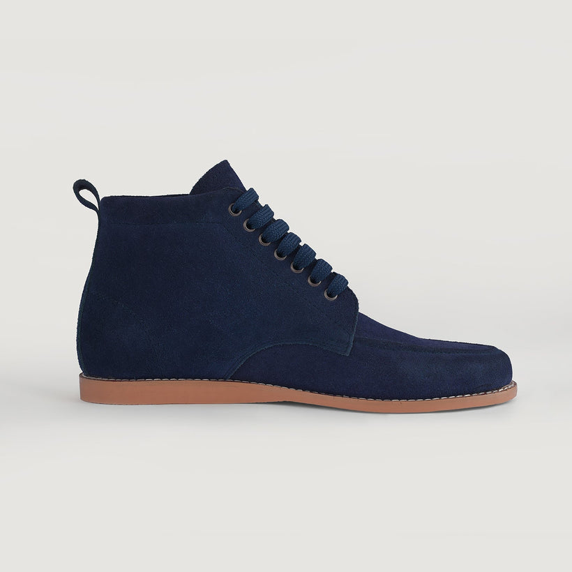 Bearman Moc Toe Blue Suede Boots Ανδρικό