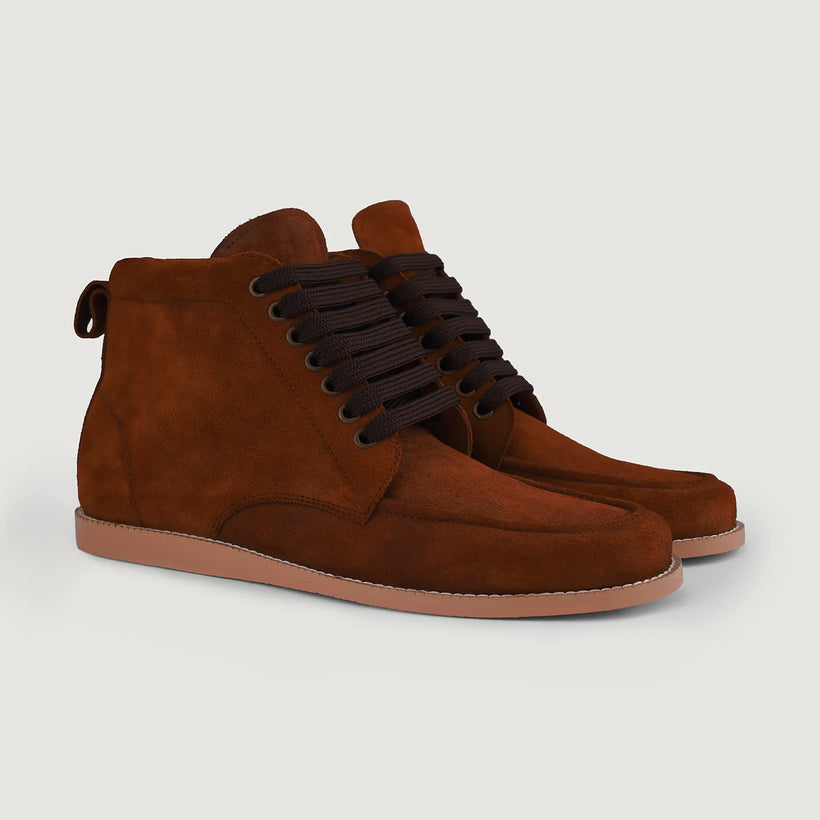 Bearman Moc Toe Καφέ Suede Boots Ανδρικό