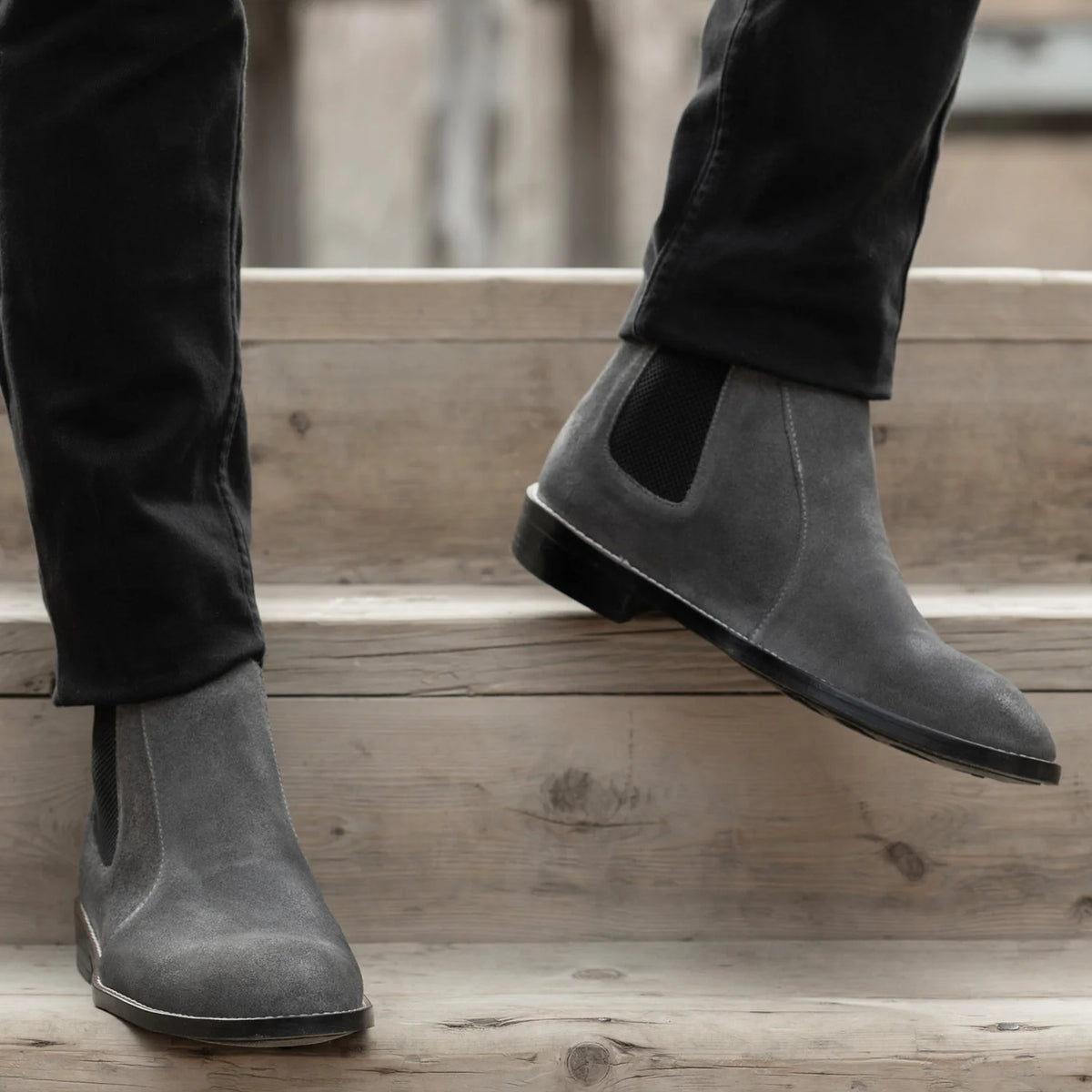 Orlaven Clarkson Chelsea Grey Suede Δερμάτινα μποτάκια - StudGuard Ανδρικό footwear image 9