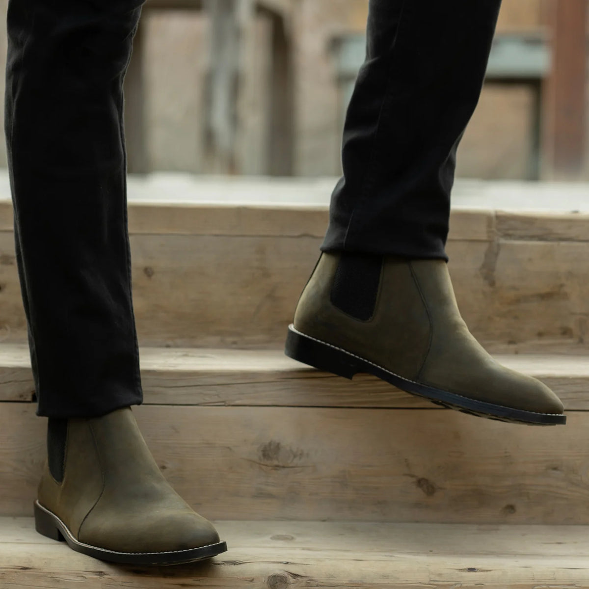Orlaven Clarkson Chelsea Olive Pullup Δερμάτινα μποτάκια - StudGuard Ανδρικό footwear image 9