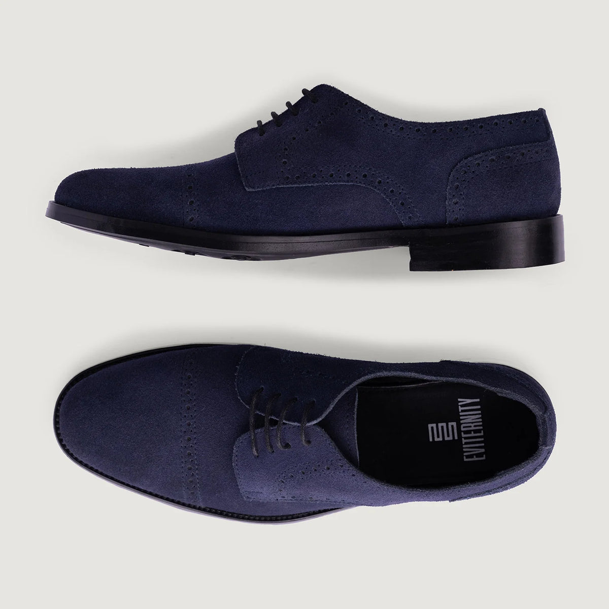 High-Traction Rubber Outsole & Lug Tread Pattern on Dirk Brogues Derby Μπλε Suede Δερμάτινα παπούτσια - StudGuard Ανδρικό