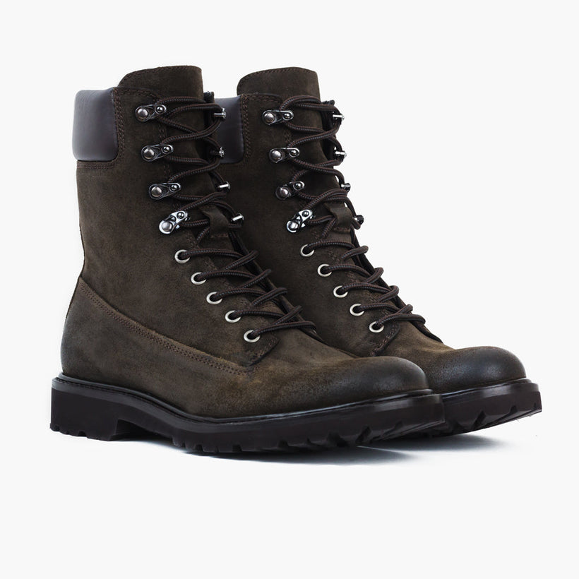 Explorer Dark Olive Suede Leather Boots Ανδρικό