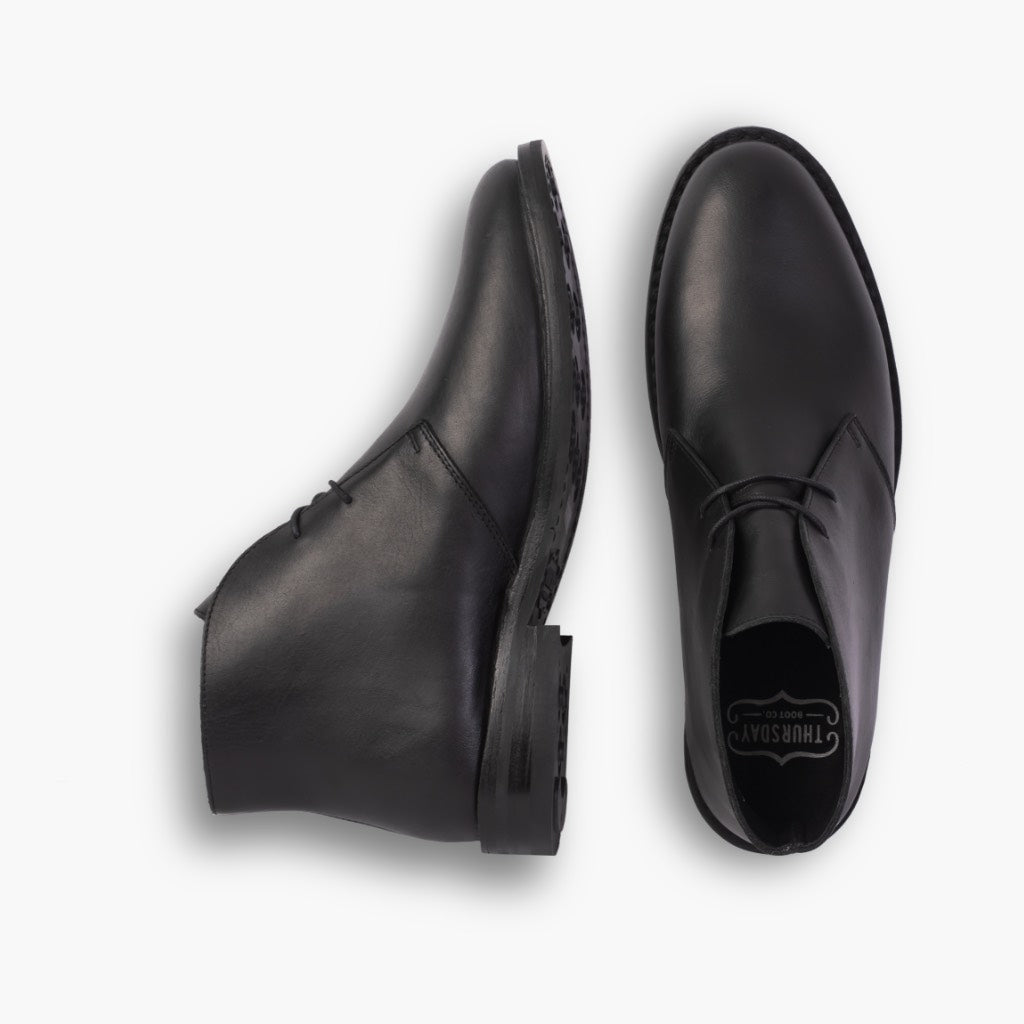 Scout Μαύρο Δερμάτινα μποτάκια Ανδρικό For Men - Ενισχυμένη φτέρνα & διπλές ραφές ακριβείας