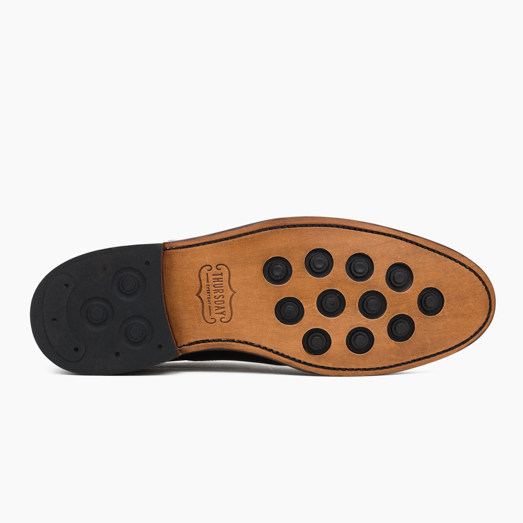 High-Traction Rubber Outsole & Lug Tread Pattern on Cavalier Μαύρο Δερμάτινα μποτάκια Ανδρικό