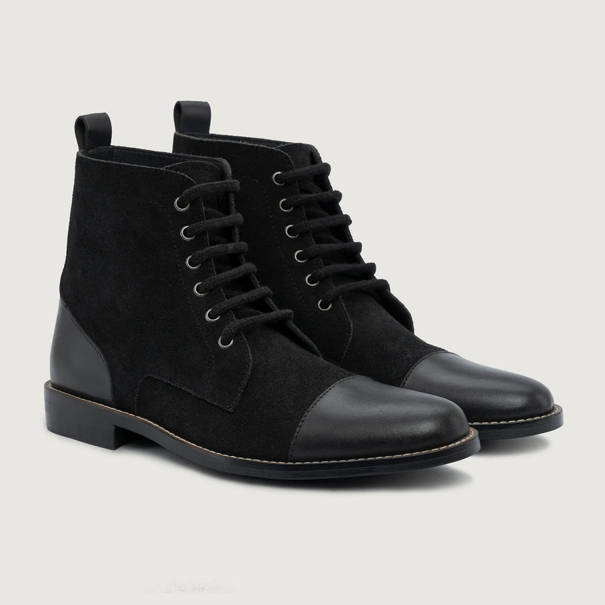 Knight Derby Hybrid Μαύρο Δερμάτινα μποτάκια - StudGuard Ανδρικό σε μαύρο γνήσιο δέρμα μόσχου - Πλαϊνή όψη | Αγορά online