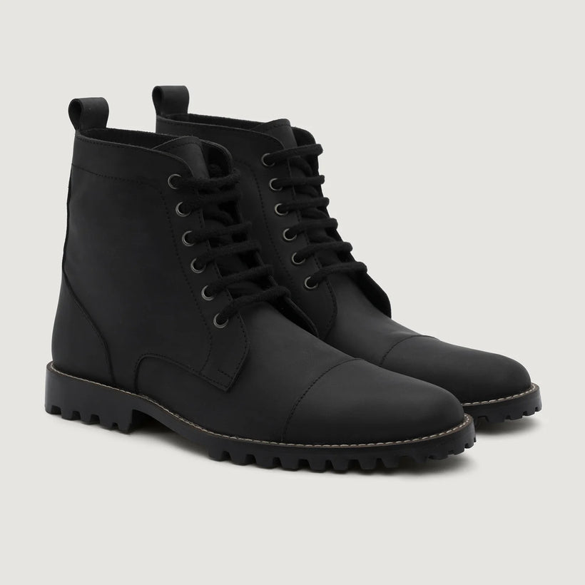Knight Derby Μαύρο Matte Nubuck Δερμάτινα μποτάκια - TerraGrip Ανδρικό