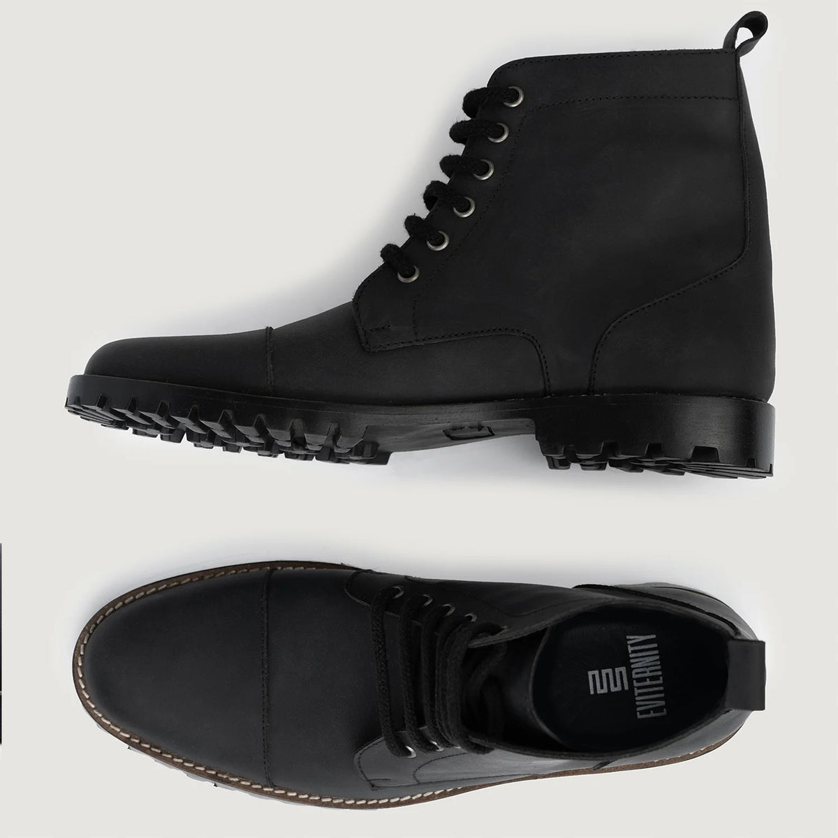 Knight Derby Μαύρο Matte Nubuck Δερμάτινα μποτάκια - TerraGrip Ανδρικό - Ενισχυμένη φτέρνα & διπλές ραφές ακριβείας