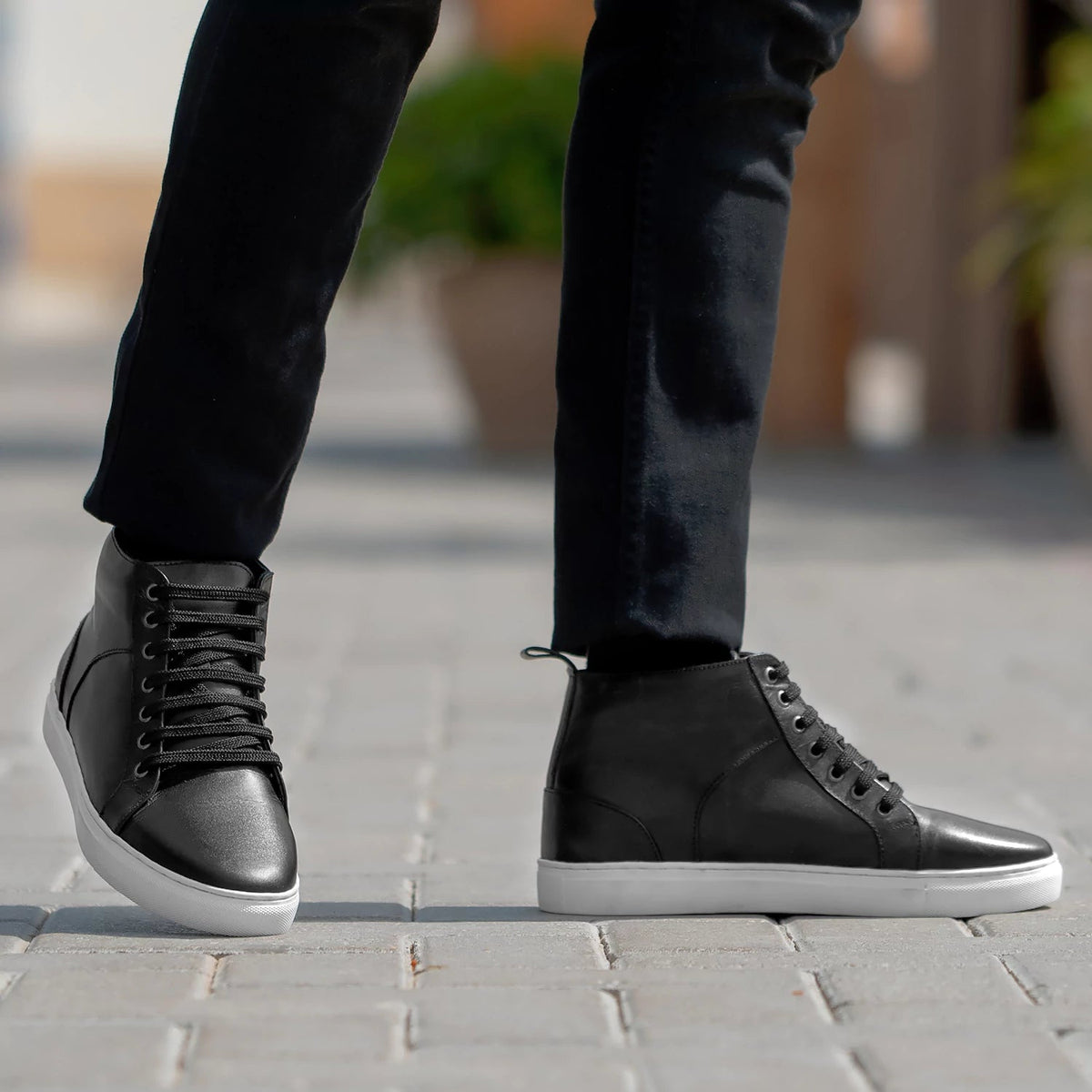Orlaven Marty High Top Μαύρο Δερμάτινα sneakers Ανδρικό footwear image 9