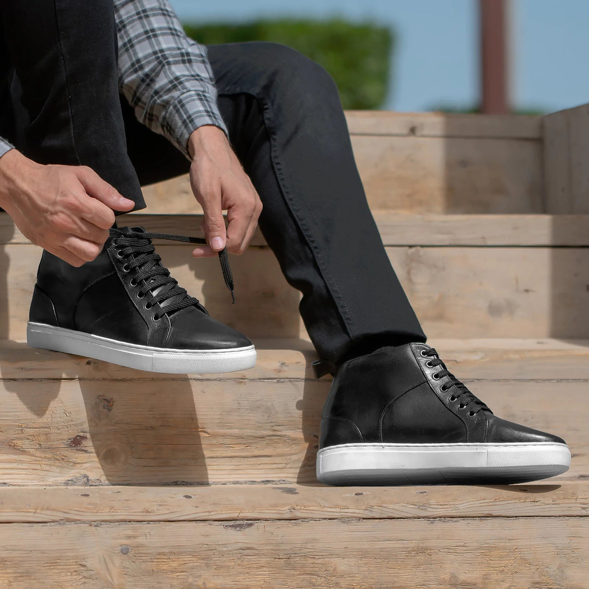 Orlaven Marty High Top Μαύρο Δερμάτινα sneakers Ανδρικό footwear image 10