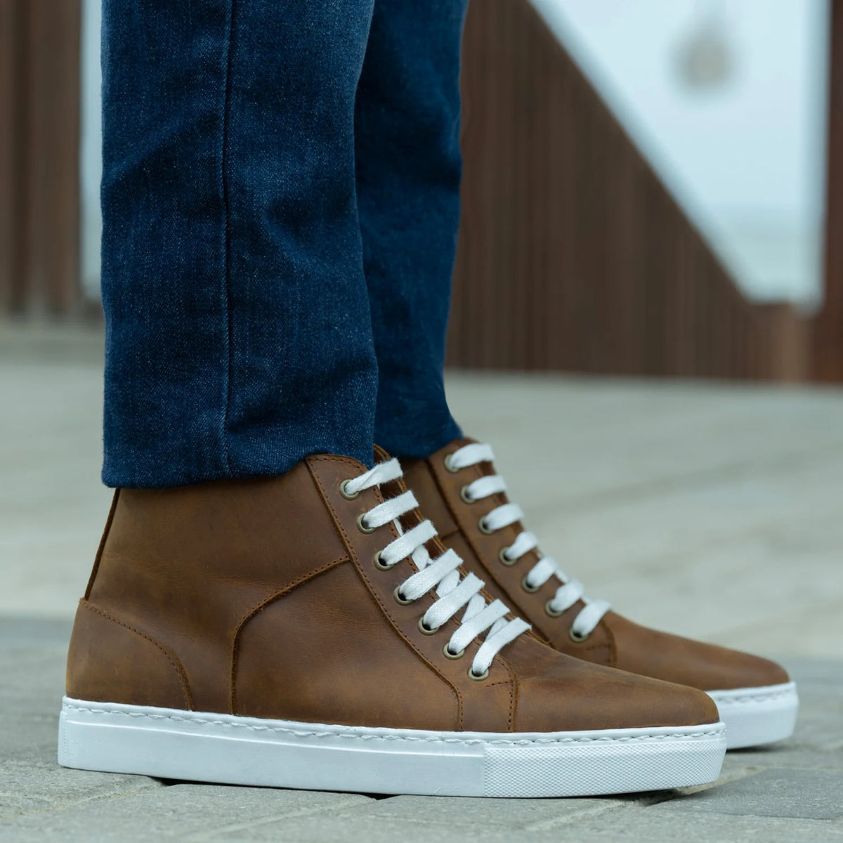 Styled On-Foot Perspective Demonstrating Ankle Fit & Silhouette on Model