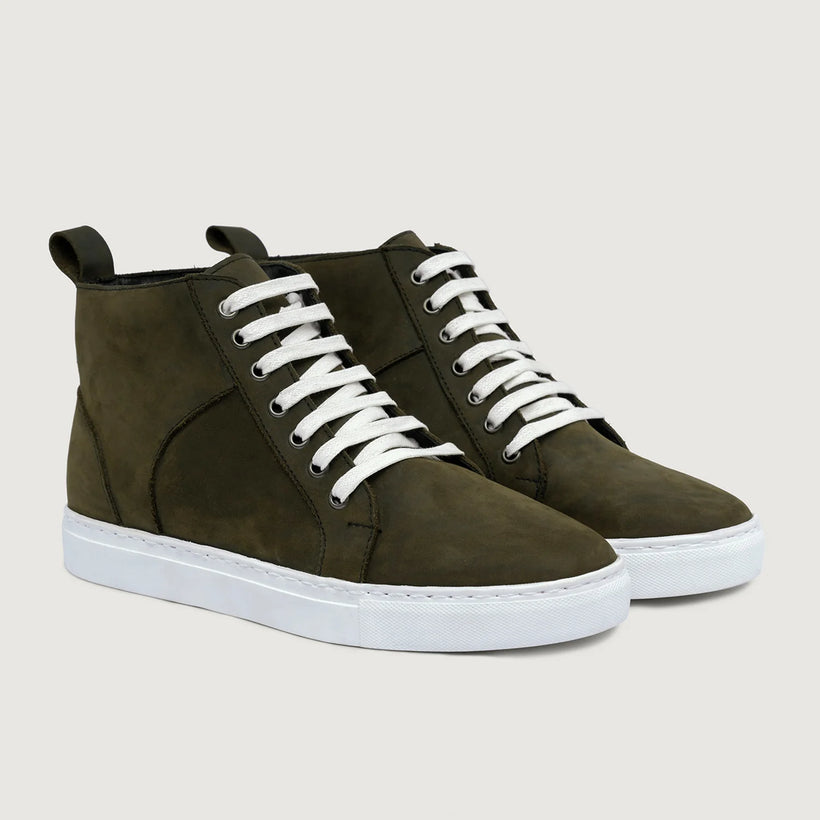 Marty High Top Olive Pullup Δερμάτινα sneakers Ανδρικό
