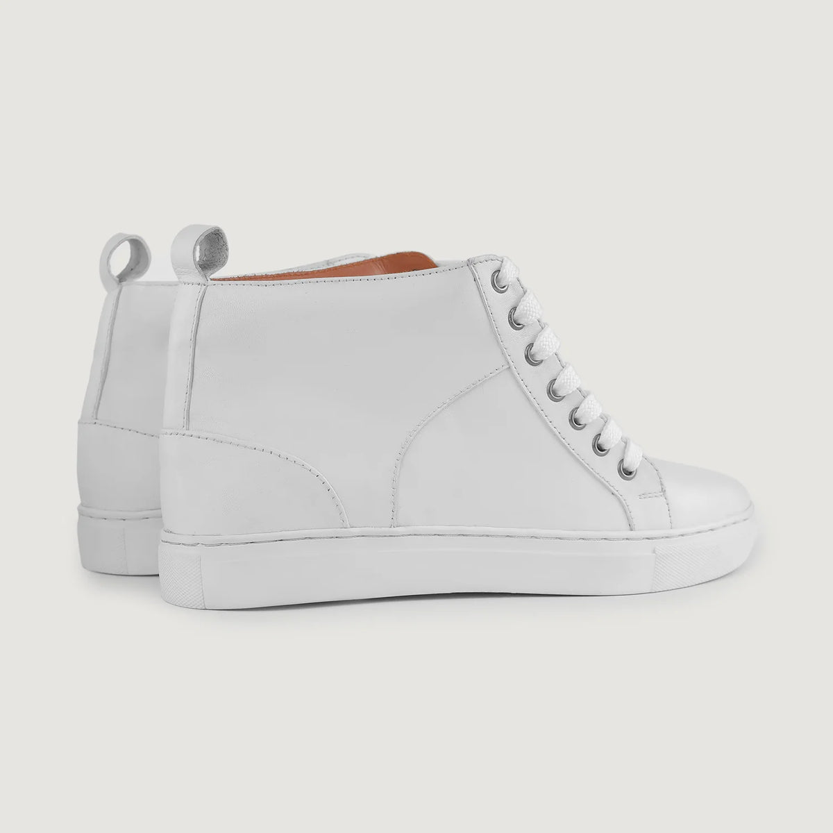 Marty High Top White Δερμάτινα sneakers Ανδρικό - Ενισχυμένη φτέρνα & διπλές ραφές ακριβείας