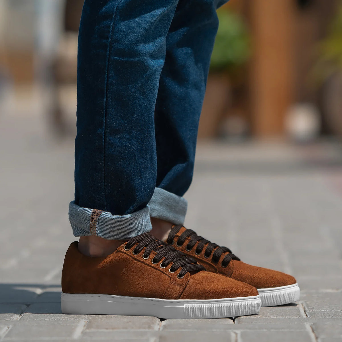 Murphy Low Top Καφέ Suede Δερμάτινα sneakers Ανδρικό in Brown Goatskin Suede - Πλαϊνή όψη | Αγορά online