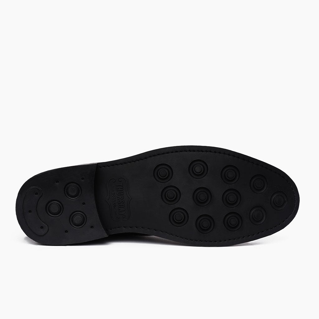 High-Traction Rubber Outsole & Lug Tread Pattern on Captain Μαύρο Matte Δερμάτινα μποτάκια Ανδρικό