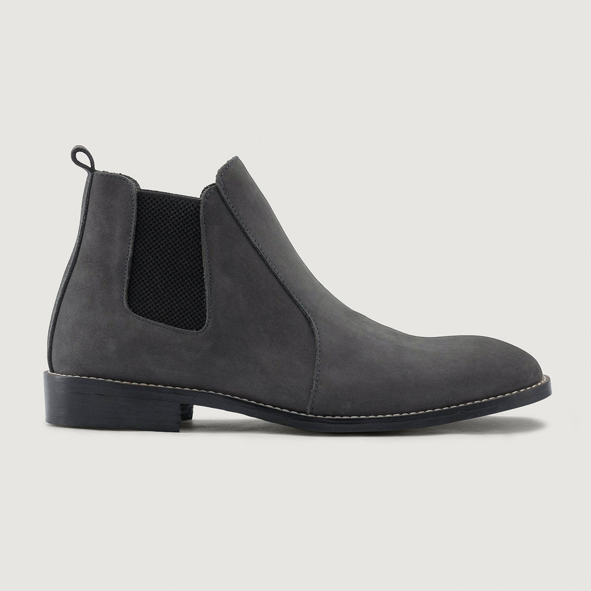 Grey Full-Grain leather Boots - Κατασκευή ραφής Goodyear & λεπτομέρεια μύτης παπουτσιού