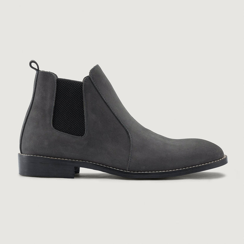 Clarkson Chelsea Grey Nubuck Leather Boots - StudGuard Ανδρικό
