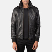 
Air Rolf Μαύρο Δερμάτινο Μπουφάν Bomber Ανδρικό in Black Sheepskin Leather - Μπροστινή όψη & εφαρμοστή σιλουέτα | Αγορά online