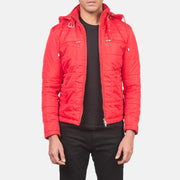 
Alps Quilted Red Windbreaker Jacket in Red Nylon - Μπροστινή όψη & εφαρμοστή σιλουέτα | Αγορά online