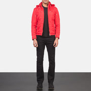 
Alps Quilted Red Windbreaker Jacket - Πλαϊνή όψη που αναδεικνύει το κόψιμο των μανικιών